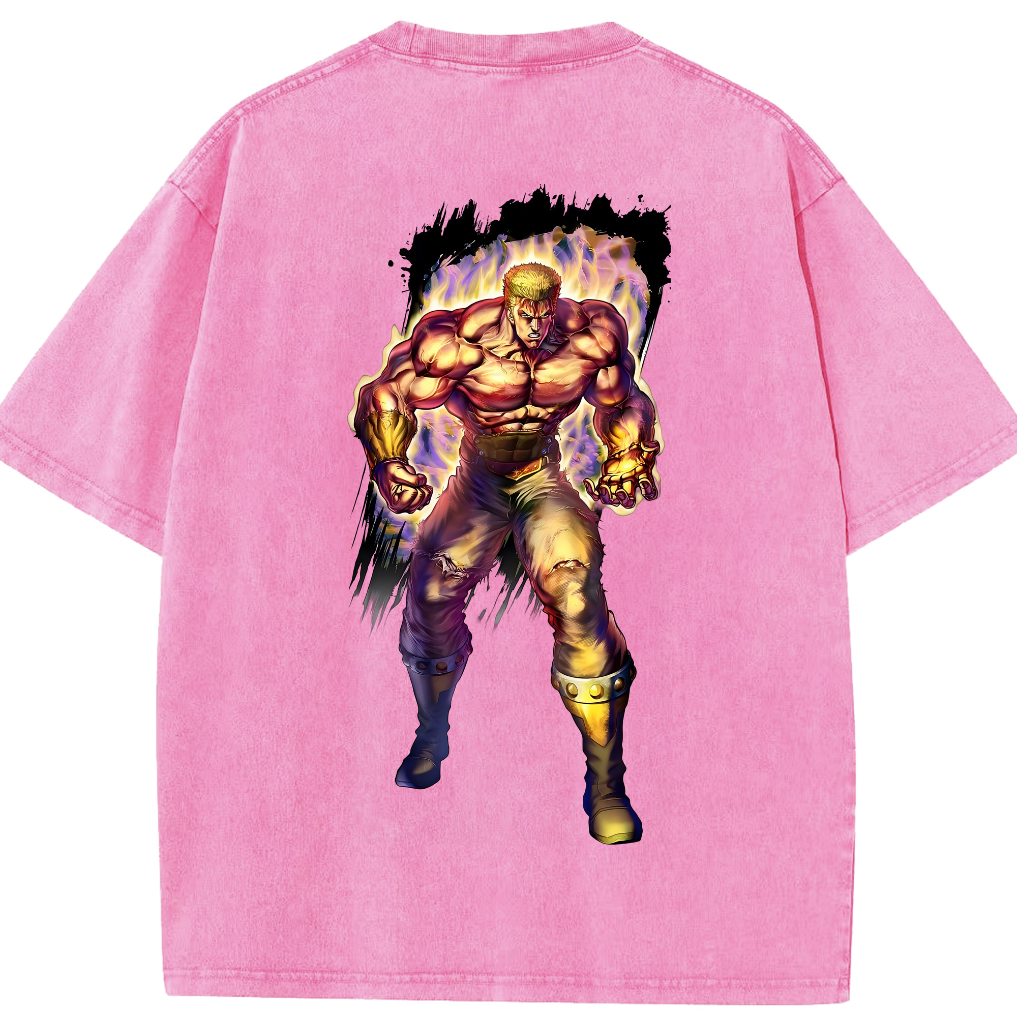 （画像用） 北斗の拳 Fist of the North Star 綿100% ヴィンテージ風 半袖Tシャツ（背面プリント）
